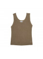 Round neck tank top in linen - Tina