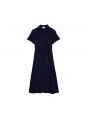 Robe chemise manches courtes en lin -Tori 7640 marine - 05 Bleu marine