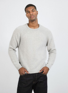 Pull col rond en laine et alpaga - Ring 6612 gris clair - 11 gris clair