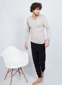 Cotton and cashmere Henley jumper - Honura