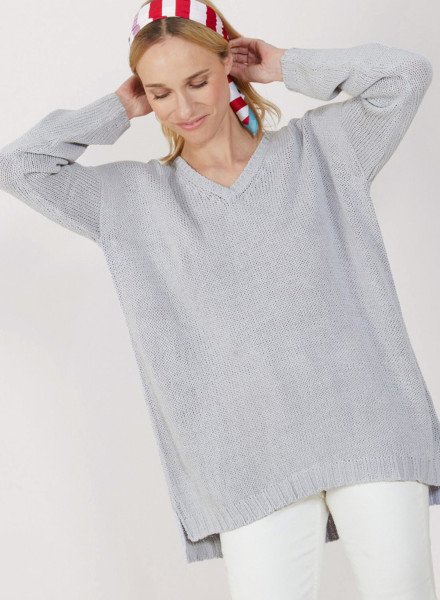 Large chunky knit v-neck sweater - Balata