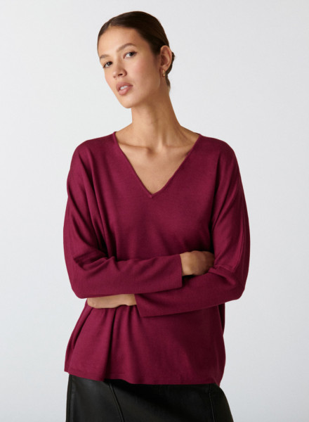 Merino wool batwing sleeve sweater - Boxe