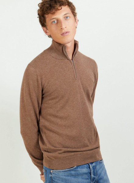 Cashmere sweater with zip neck - Blaise