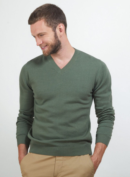 Cotton cashmere V-neck sweater - Brent