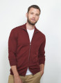 Gilet zippé en laine - Bastian 7082 grenat - 51 Bordeaux