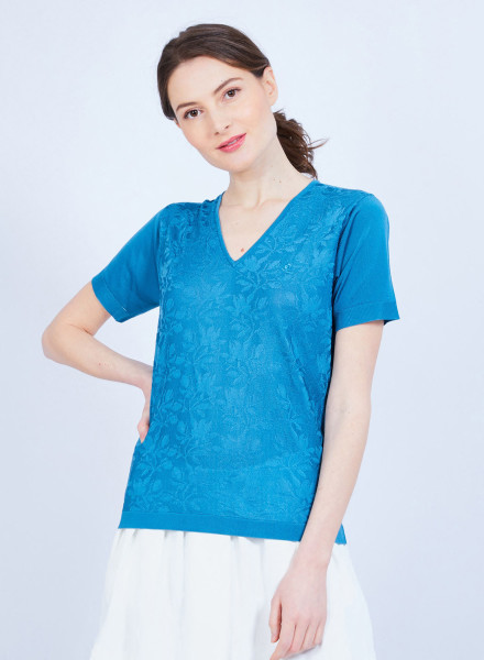 Short-sleeved V-neck T-shirt - Marielle