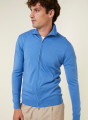 Gilet zippé avec logo en laine mérinos - Estian 7841 saphir - 06 Bleu moyen