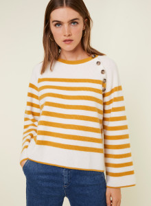 Sailor sweater in cashmere with loose sleeves - Gaelle