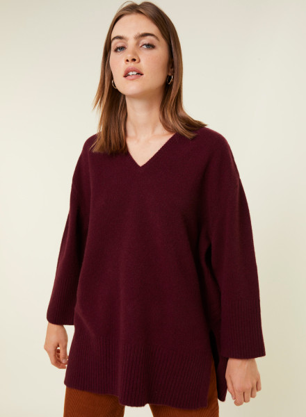 Loose sweater with slits in a cashmere blend - Darius