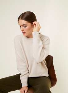 Loose sweater with pockets in recycled cashmere and wool - Davina