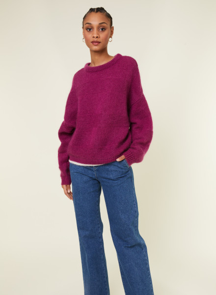 Loose two-tone mohair sweater - Gaby