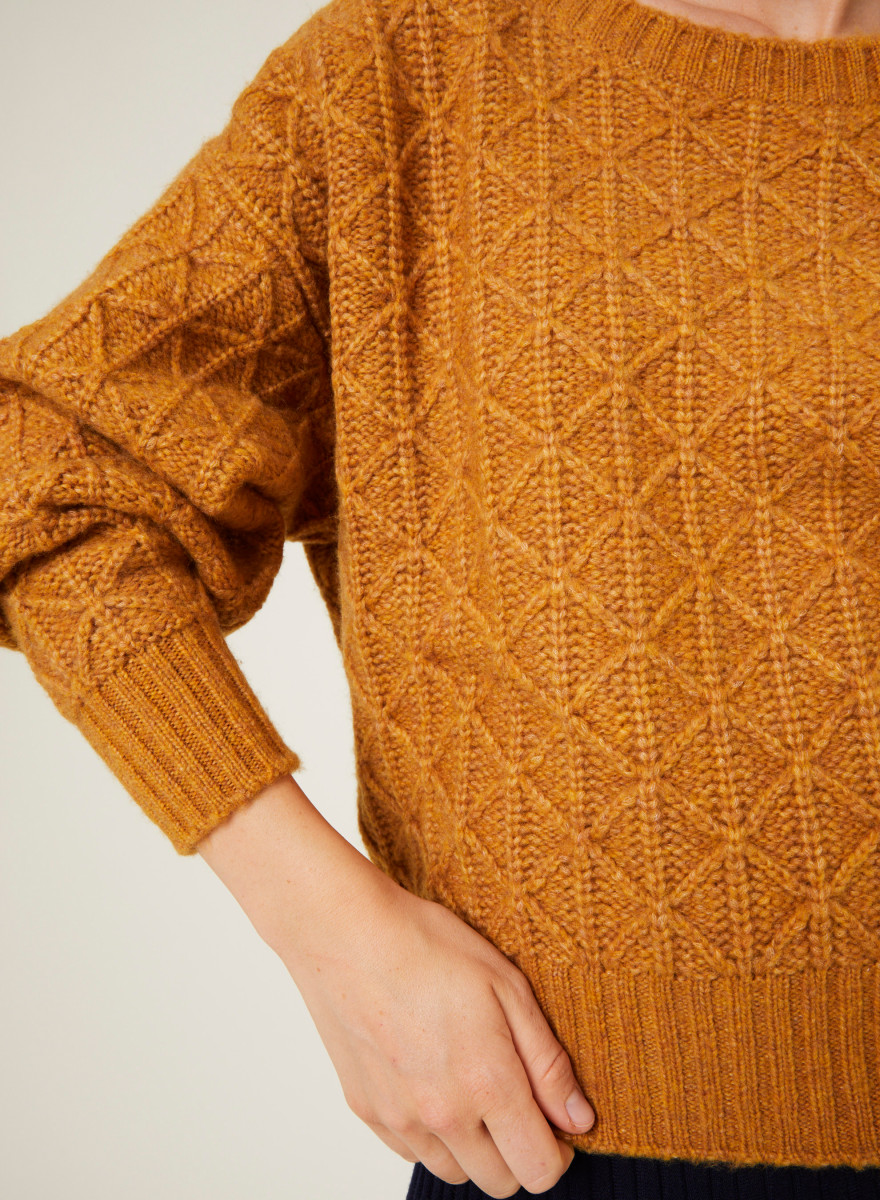 Loose-fit sweater with dots in cocoon wool - Gassia