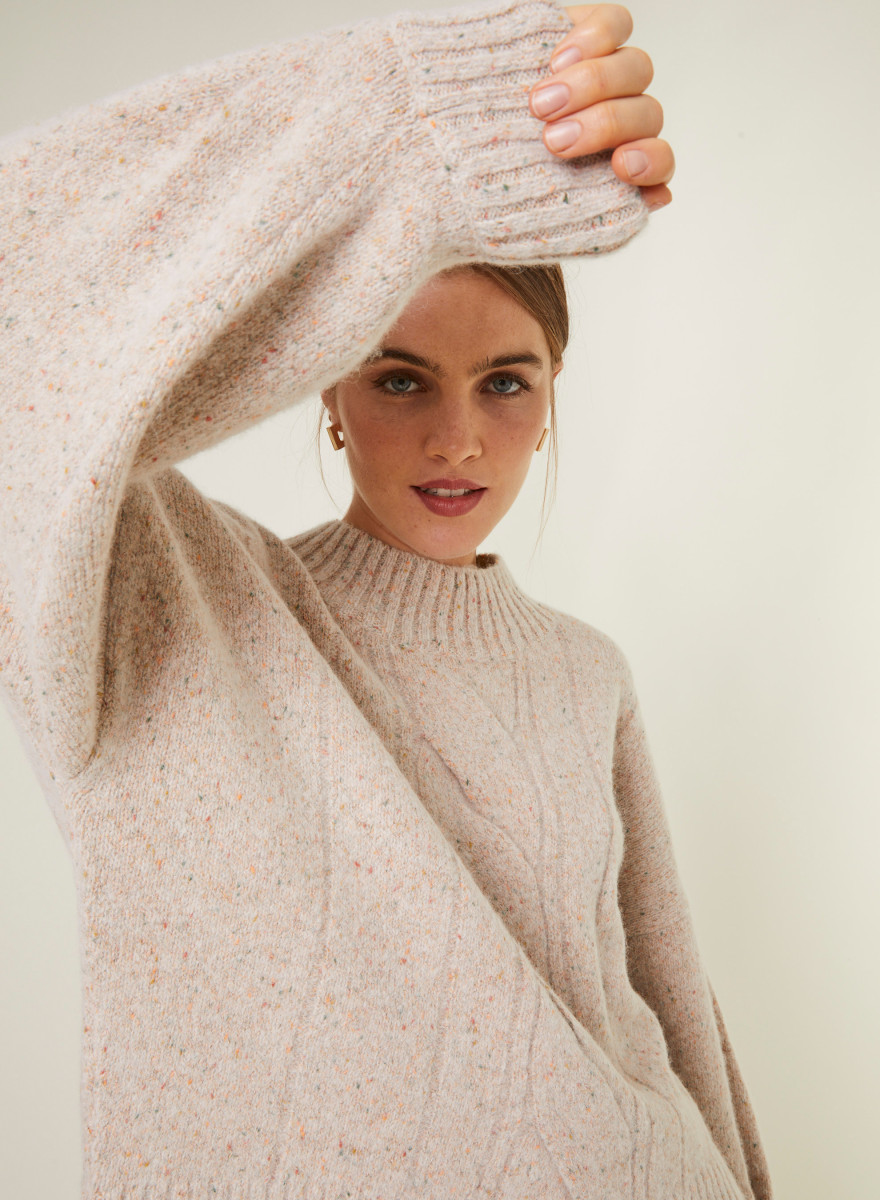 Flecked wool-blend crew-neck sweater - Laetitia
