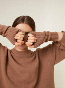 Unisex mittens in recycled cashmere and wool - Glenn