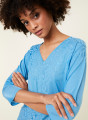 V-neck T-shirt with elbow-length sleeves in Fil Lumière - Elsa