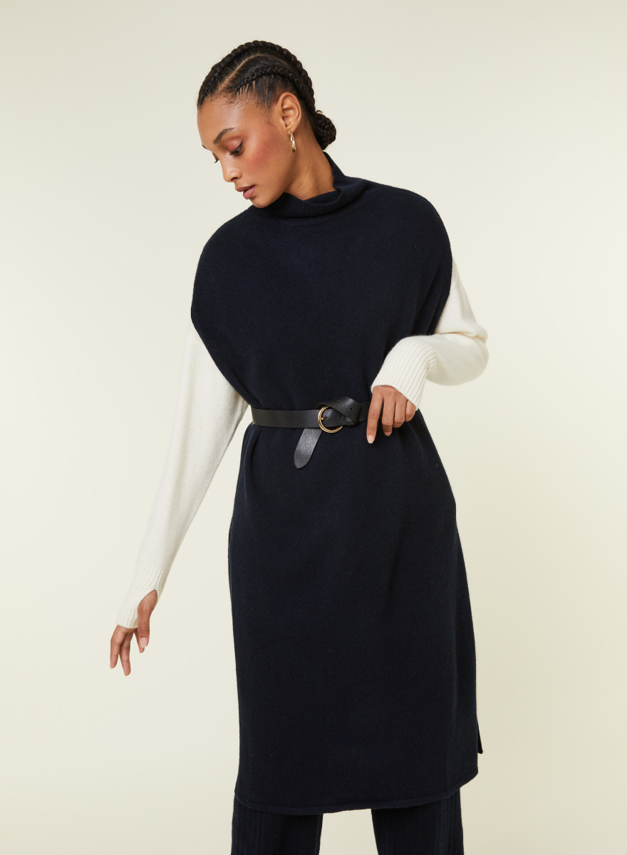 Sleeveless high neck tunic in wool and cashmere - Garance