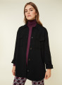 Veste boutonnée avec poches en laine mérinos - Giselle 7810 noir - 01 Noir