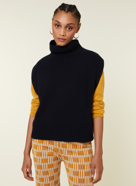 Cashmere blend sleeveless high-neck sweater - Dalya