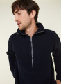 Pull col camionneur maille perlée en cachemire et laine recyclés - French