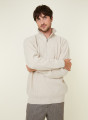 Pull col camionneur maille perlée en cachemire et laine recyclés - French