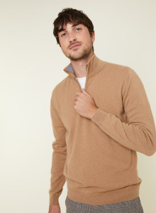 Cashmere sweater with trucker collar - Emile