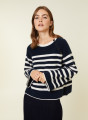 Pull marinière en cachemire à manches ample - Gaelle 7902 soleil/ecru - 15 Orange