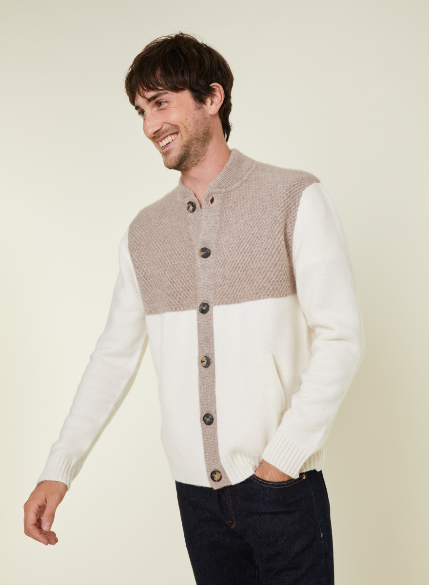 4-ply cashmere buttoned jacket with pockets - Farell