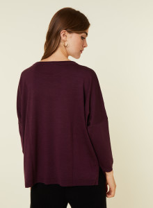 Pull ample col rond en laine mérinos - Azel 7801 ecru - 82 Ecru