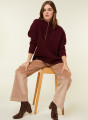 Pull col montant zippé en cachemire et laine recyclés - Lodric 7882 prune - 51 Bordeaux