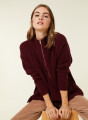 Pull col montant zippé en cachemire et laine recyclés - Lodric 7882 prune - 51 Bordeaux
