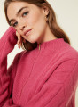 Pull col montant zippé en cachemire et laine recyclés - Lodric 7883 romance - 26 Rose foncé
