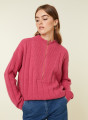 Pull col montant zippé en cachemire et laine recyclés - Lodric 7883 romance - 26 Rose foncé