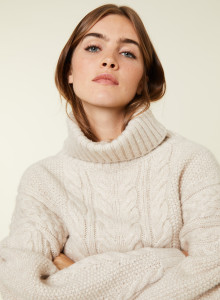 Pull col roulé ample torsadé en laine cocon - Gaia