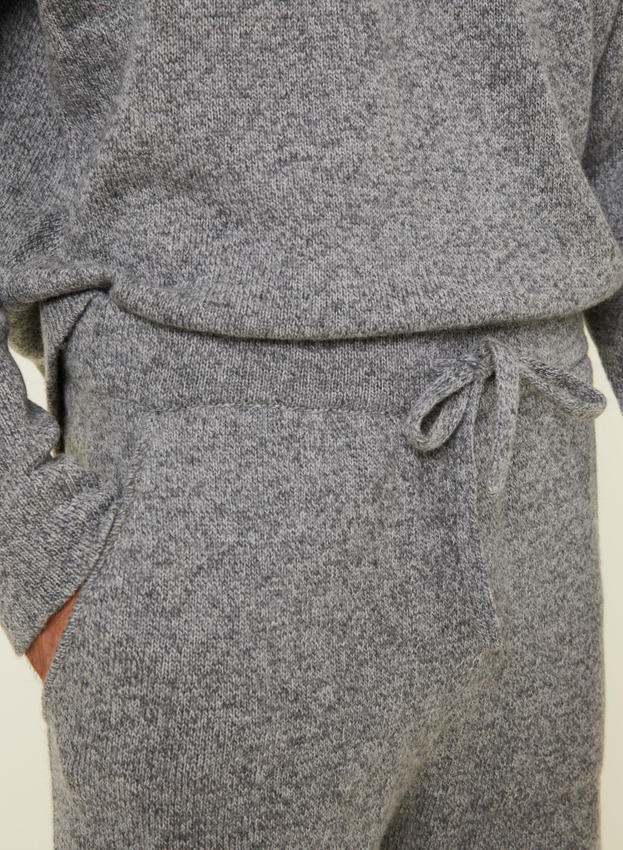 Pantalon avec poches en laine et cachemire - Fabri