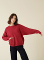  	Pull ample en cachemire recyclé à poches - Davina 7486 framboise - 26 Rose foncé