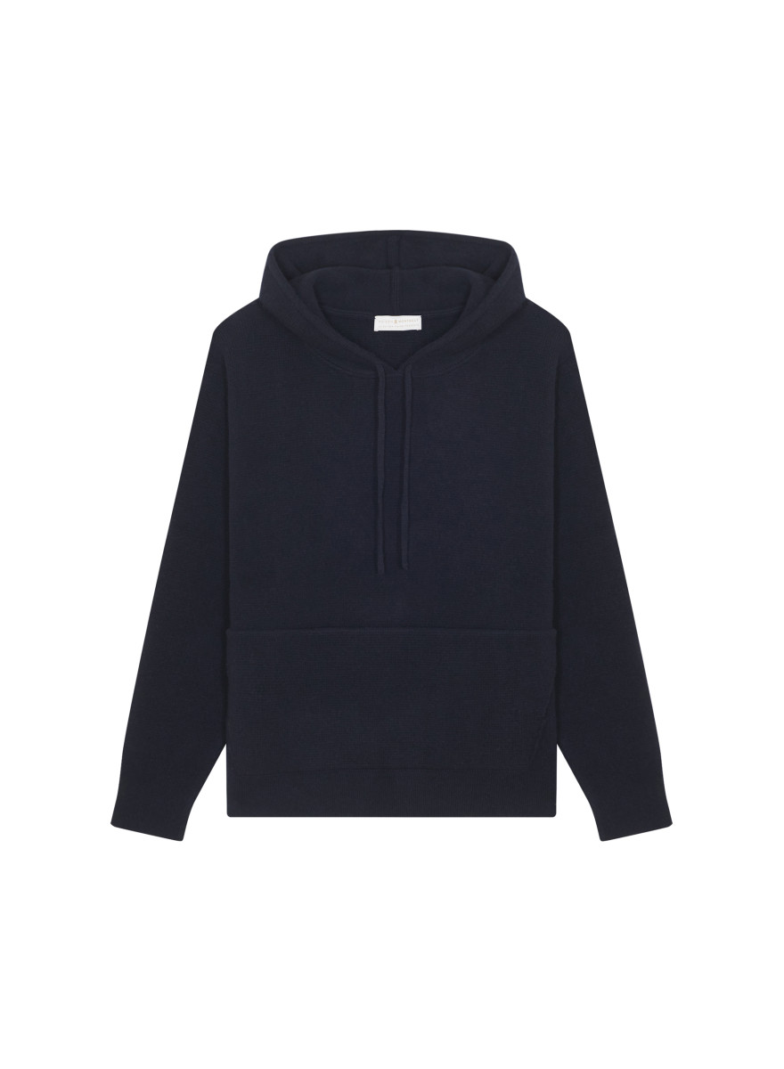 Hooded hoodie with pockets in wool and cashmere - Fabio