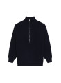 Pull col camionneur maille perlée en cachemire et laine recyclés - French