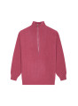 Pull col camionneur maille perlée en cachemire et laine recyclés - French
