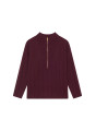 Pull col montant zippé en cachemire et laine recyclés - Lodric 7883 romance - 26 Rose foncé