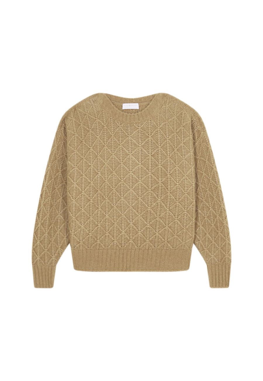 Loose-fit sweater with dots in cocoon wool - Gassia