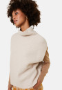 Pull col montant sans manches en cachemire et laine recyclés