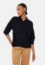 Veste boutonnée col polo en laine mérinos - Gabriella