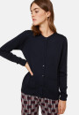 Cardigan boutonné col rond à poches en laine mérinos - Amalia 7850 foret - 83 Kaki