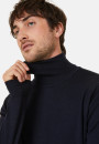 Pull col roulé avec logo en laine mérinos - Enzo