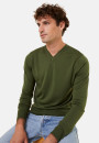Pull col V avec logo en laine mérinos - Elmo 7881 cerise - 51 Bordeaux