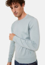 Pull col rond avec logo en laine mérinos - Eddie 7852 celadon - 94 Vert amande