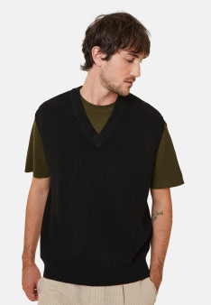 Sleeveless V-neck sweater in merino wool - Felipe