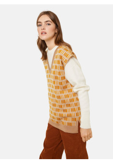 Sleeveless V-neck patterned sweater - Ganael