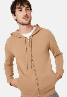 Gilet zippé à capuche en cachemire - Bradley