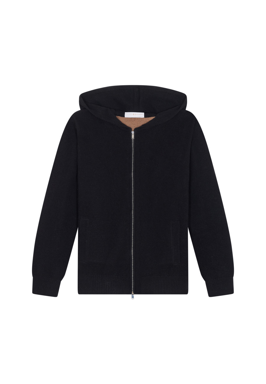 Zipped hoodie in recycled cashmere and wool - Alfred